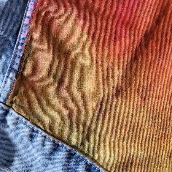 A coat jeans handmade painting sunset large refuge denim - Picture 3 of 7